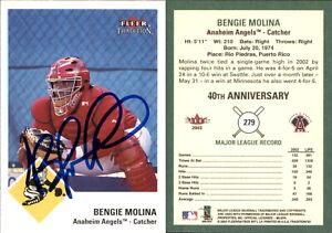 Bengie Molina Signed 2003 Fleer Tradition #279 Card Auto AU Angels