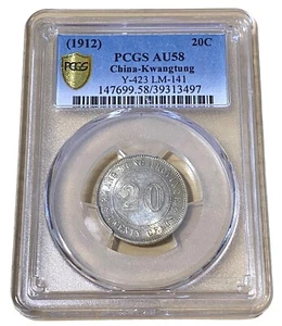 China, Republic. Kwangtung. 20 Cents 1912 (Jr 1) PCGS AU58 - Picture 1 of 4