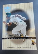 1999 Upper Deck Century Legends - Epic Milestone #EM8 Rickey Henderson - A’s HOF