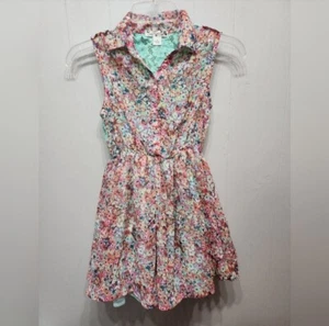 Knitworks Dress Size 8 Floral Sleeveless Multicolor Button Front Lacr Back B751 - Picture 1 of 6