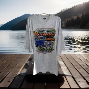 VTG Haynes men’s 3XL 2001 Daytona turkey run T-shirt Gray Cars - Picture 1 of 9