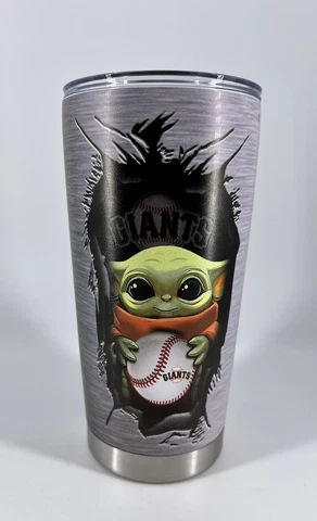 San Francisco SF Giants MLB Tumbler Amadeus with "The Child" Baby Yoda 20 oz Cover