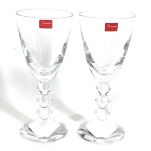 Baccarat Vega Large Set of 2 Pair Interior Glass Cups wine Crystal glass clear - Foto 1 di 8