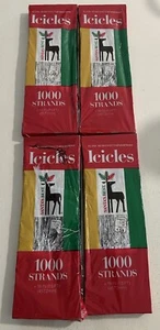 4 Confezioni Babbo Natale’s Best Silver Tinsel Ghiaccicles Fili Albero di Natale Lunghi 18” NOS - Foto 1 di 5