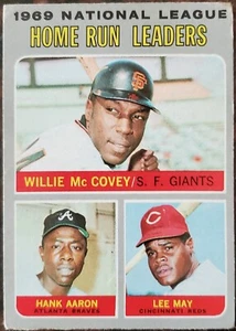 1970 Willie McCovey Hank Aaron Lee May Topps Card #65 MLB NL HR Giants Braves - Picture 1 of 10
