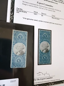 1871 $5 R127a invert NY BANK embossed cancel w/ faults PSE Very RARE cat $3,750 - Picture 1 of 9