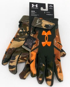 Under Armour UA F8 Football Gloves Skill Players 2XL Orange/Camo H2 - Picture 1 of 5