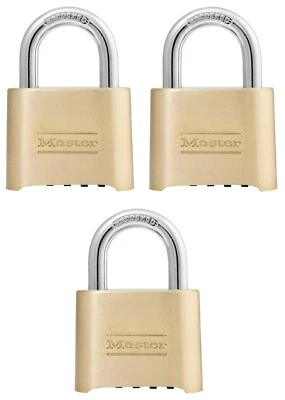 Master # 175D 2" Resettable Zinc DieCast Combination Padlocks -Pack of 3 - Image 1 of 4