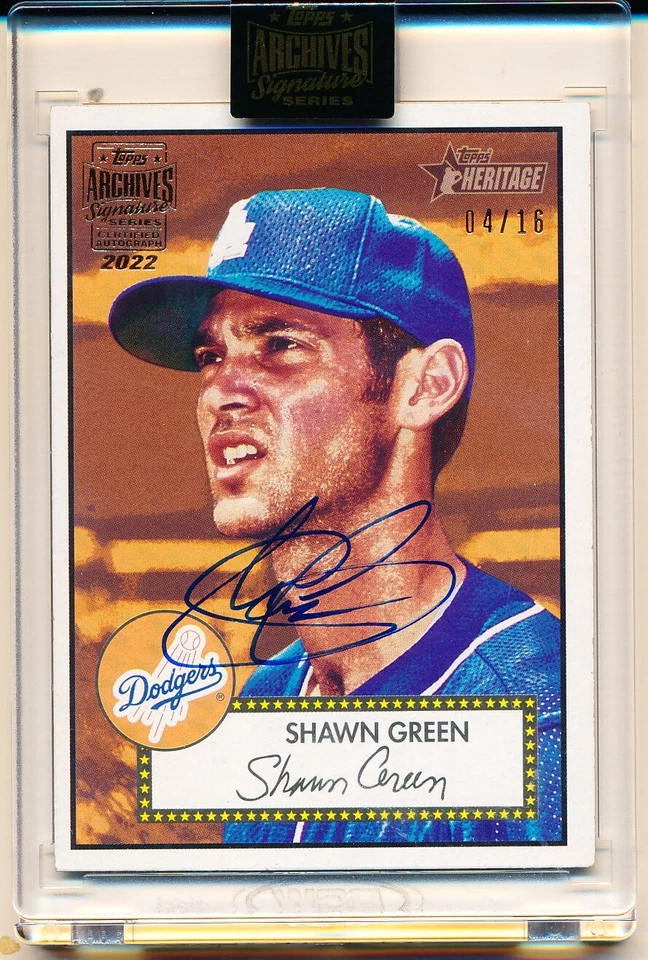 Topps Archives 2022 serie firma retirada Shawn Green automático/16 Foto 1 de 1