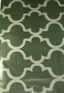 Tone on Tone Dk. Grüne Gitter Vinyl Tischdecken verschiedene Größen länglich & rund - Bild 1 von 2