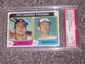 1974 Topps Baseball #208 Leading Firemen LL John Hiller /Mike Marshall PSA 8 208 - Picture 1 of 2