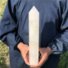 4.09Lb Natural White Quartz Obelisk Carved Crystal Tower Wand Reiki.Xa6191