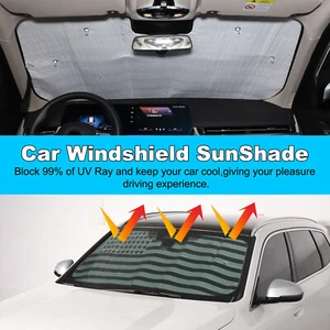 Foldable Car Windshield Sunshade UV Protect Visor For BMW X1 2023+ US Flag Style - Picture 1 of 12