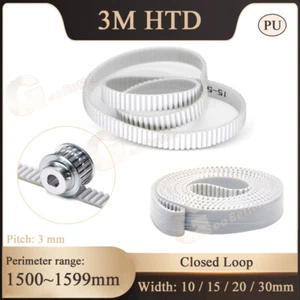 3M HTD Synchronous PU Timing Belt 1500mm Perimeter Closed Loop for Pulley CNC 3D - Picture 1 of 11