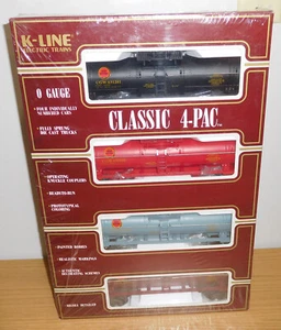 K-LINE K-6312A GREAT WESTERN CLASSIC TANK CAR O GAUGE TOY TRAIN 4-PACK FREIGHT - Picture 1 of 6