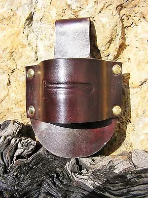 HANDGEFERTIGTE GEPRÄGTE LEDER BUSHCRAFT AXTHALTER GÜRTELSCHLAUFE braun GRANSFORS BRUK