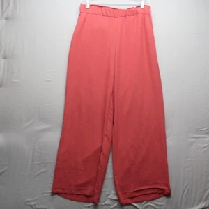Hilary Radley Women's Large 34X32 Waist Light Salmon Red Wide Leg Pull-On Pants - Picture 1 of 7