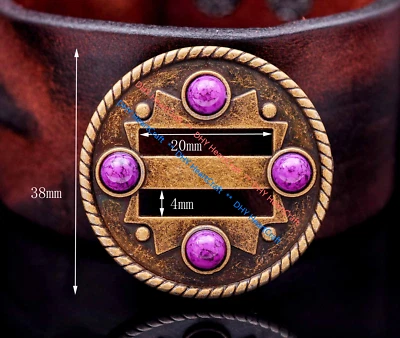 10X Cinto de Chapéu Turquesa Faça Você Mesmo Couro Artesanato Cowboy Ocidental Fenda Concho 1-1/2" - Imagem 1 de 4