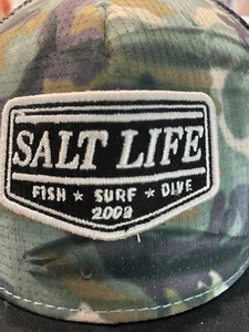 Salt Life Camo Baseball Hat Mesh Trucker Cap - Picture 1 of 5