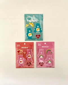Care Bears Pukupuku Stickers Set of 3 Sunstar Anime Goods from Japan - Picture 1 of 4