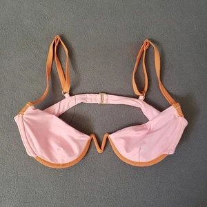 L*Space X TESSA BROOKS Nico Bikini Top Size Medium Pink & Gold - Picture 1 of 9