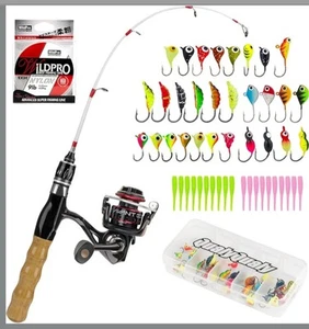 Ice Fishing Rod and Reel Combo, 24" Inch Light Ice Fishing Rod 52pcs #M123 - Picture 1 of 13