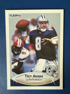 Scheda calcio Fleer Troy Aikman #384 Dallas Cowboys 1990 - Foto 1 di 2