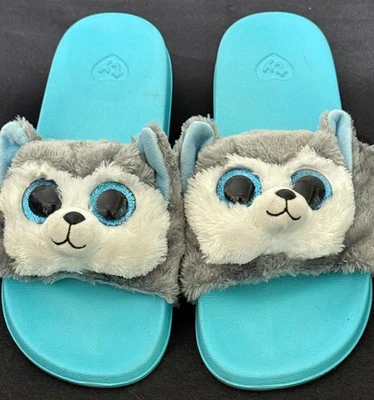 Sandalias TY Beanie Boo Azul Felpa Slush Husky Slides Talla EE. UU. 5-7 Foto 1 de 4
