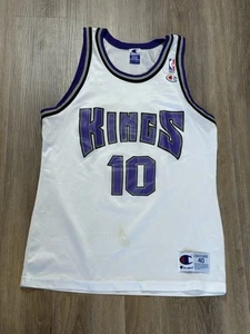 Vintage Champion Mike Bibby Sacramento Kings Home Jersey Size 40 Medium - Picture 1 of 9