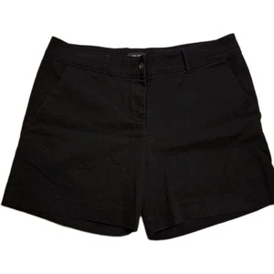 THE LIMITED Shorts Women's 14 Black Basic Tailored Chino Slash Pockets - Picture 1 of 3