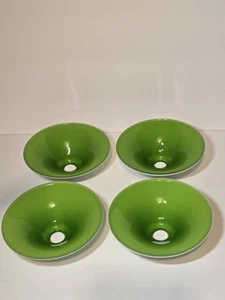 Green Milk Glass Cased Light Shade Small 5-7/8" Bar Bank Office Vintage Salvage - Picture 1 of 10
