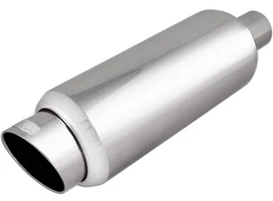 DC Sports EX-5016 Weld-On Universal Round Muffler - 2.25" Inlet-3.25" 5"Tip Slan - Picture 1 of 6