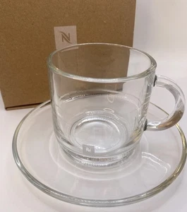 Nespresso Vertuo Lungo Klarglas Tasse und Untertasse NEU IM KARTON Hergestellt in Frankreich - Bild 1 von 11