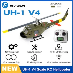 FlyWing UH1 V4 RC Helicopters RTF Brushless 10CH GPS Auto Return w/ 2 Battery - Picture 1 of 15