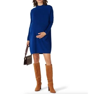 Hatch Belen Sweater Dress XS S 0 Maternity Cobalt Blue Turtleneck Partum - Picture 1 of 7