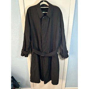 Trench coat Lauren Ralph Lauren 42L nero foderato lana preppy ufficio silenzioso lusso - Foto 1 di 10