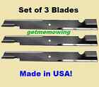 3 Hi-Lift Blades For 60" Exmark 103-2530-S Toro 105-7718-03