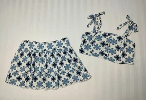 agua bendita x Target Womens Large Blue Tile Tie Top & Tiered Mini Skirt Elastic - Picture 1 of 13