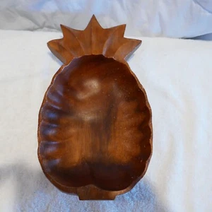 Schöne große 13" Vintage handgeschnitzte massive Akazie Ananas Schale - Bild 1 von 11