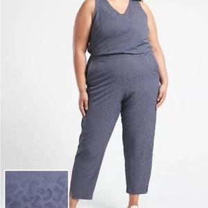 Athleta NWT Brooklyn Textured Jumpsuit Romper Animal Print Athletic Women’s 16 - Picture 1 of 16