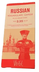 Vintage Vis Ed Russian Vocabulary Cards for the Language Student in Original Box - Picture 1 of 7