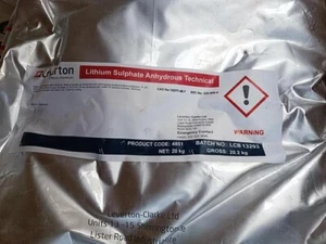 20 kg Lithium Sulfat wasserfrei, 4851 Leverton, neu - Bild 1 von 3