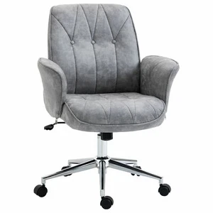 Mid Back Office Chair with Raised Padded Seat Swivel Computer Desk Chair Modern - Picture 1 of 11