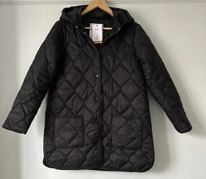 Marks & Spencer Girls Quilted Black Coat Shower Resistant Stormwear 12 - 13 yrs - Picture 1 of 8