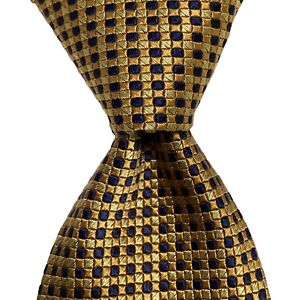 BROOKS BROTHERS Makers Men's Silk Necktie USA Designer Geometric Yellow/Blue EUC
