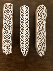 Set of 3 Border Shapes Design Small Printing Block Wooden Stamp New WBSB1 - Picture 1 of 5
