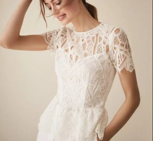 Reiss Fiona Ivory White Lace Blouse AU/UK 8, US 4, EU 36 - Picture 1 of 4