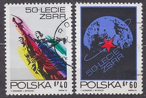 POLAND 1972 USED SC#1954/55 50th anniversary of the Soviet Union. - Picture 1 of 1