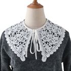 Hollow-Out Embroidery Faux Collar for Women Elegant Ribbon Neckline Shawl Scarf