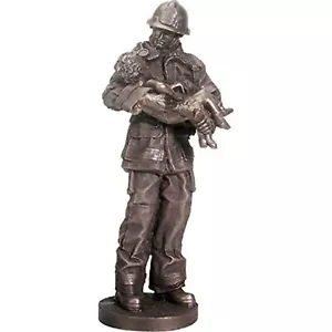 Bombero sosteniendo un niño estatua estatuilla bombero bombero bombero regalo - Imagen 1 de 2